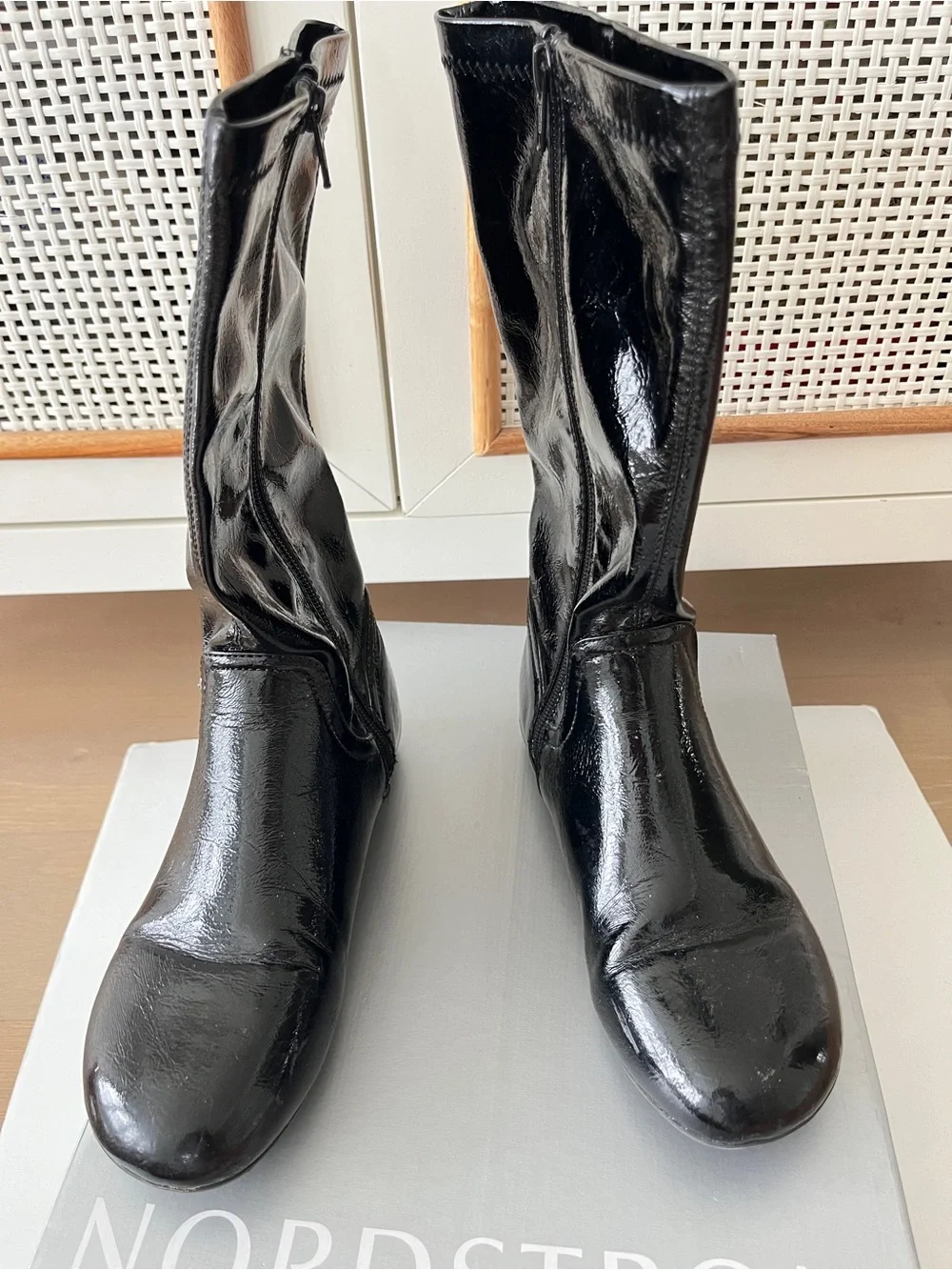 Perfect Black Patent Knee-High girls 5 Go Go Boots side zip kids NORDSTROM!!!